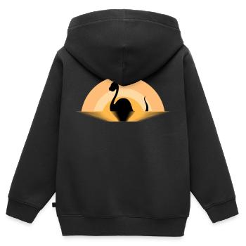 Lustiges Loch Ness Monster Cryptozoology Nessie - Kinder Premium Organic Zip Hoodie - Schwarz - Hinten - AI Model Kid Male (0cm)