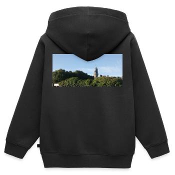 View of Sligo Courthouse, Ireland. - Kids Premium Organic Zip-up Hoodie - black - Back - AI Model Kid Male (0cm)