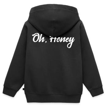 Oh, Honey - Sweat Premium à capuche zippé enfant bio - noir - Dos - AI Model Kid Male (0cm)