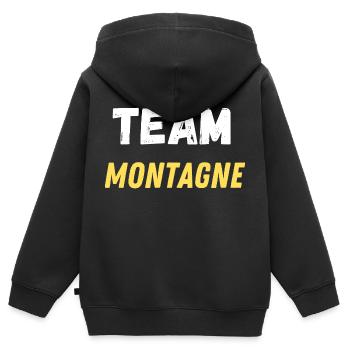 team montagne - Sweat Premium à capuche zippé enfant bio - noir - Dos - AI Model Kid Male (0cm)