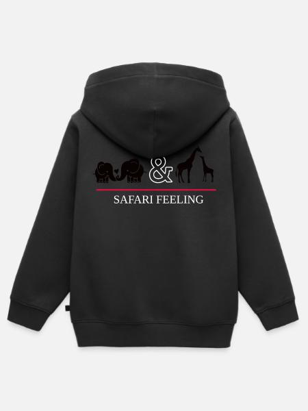Safari - Kinder Premium Organic Zip Hoodie - Schwarz