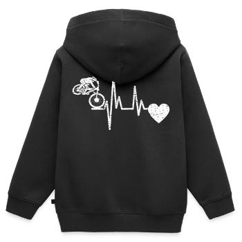 Fahrrad Radeln Fahrradfahrer Radfahren Radfahrer - Kinder Premium Organic Zip Hoodie - Schwarz - Hinten - AI Model Kid Male (0cm)