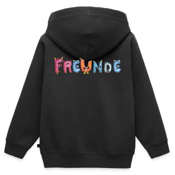 Monster Freunde - Kinder Premium Organic Zip Hoodie - Schwarz - Hinten - AI Model Kid Male (0cm)