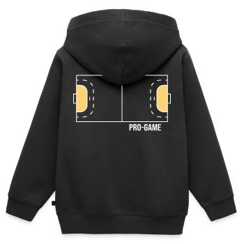 Handball Handballfeld Sprungwurf Handballhalle - Kinder Premium Organic Zip Hoodie - Schwarz - Hinten - AI Model Kid Male (0cm)