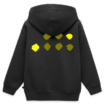 Karo Muster - Punkte Muster - Kinder Premium Organic Zip Hoodie - Schwarz - Hinten - AI Model Kid Male (0cm)