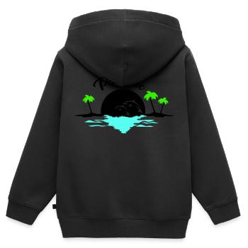 sunset delfine - Kinder Premium Organic Zip Hoodie - Schwarz - Hinten - AI Model Kid Male (0cm)