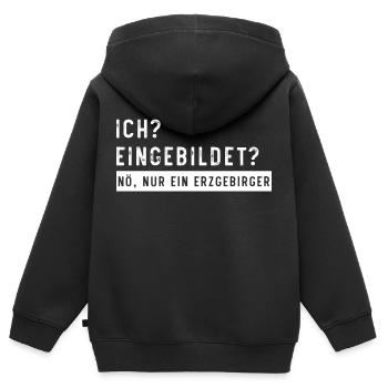 Eingebildet Erzgebirge - Kinder Premium Organic Zip Hoodie - Schwarz - Hinten - AI Model Kid Male (0cm)
