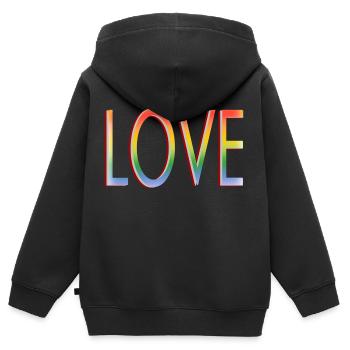 LIEBE ZU FARBEN - Kinder Premium Organic Zip Hoodie - Schwarz - Hinten - AI Model Kid Male (0cm)