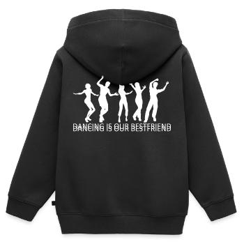Danse Musique de danse - Sweat Premium à capuche zippé enfant bio - noir - Dos - AI Model Kid Male (0cm)