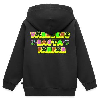 BestGroßmutter Großmutter Großvater Großvater Geburtstagsfamilie - Kinder Premium Organic Zip Hoodie - Schwarz - Hinten - AI Model Kid Male (0cm)