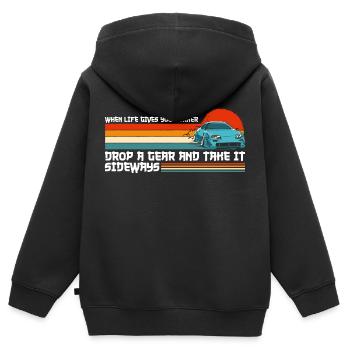 Motorsport Ringtool Drift - Kinder Premium Organic Zip Hoodie - Schwarz - Hinten - AI Model Kid Male (0cm)