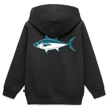 Meerestiere - Kinder Premium Organic Zip Hoodie - Schwarz - Hinten - AI Model Kid Male (0cm)