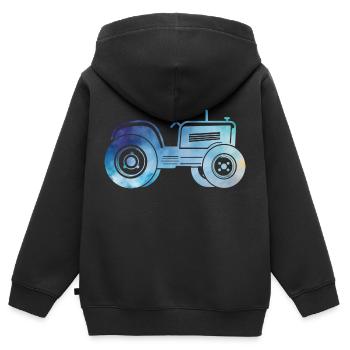 Traktor - Kinder Premium Organic Zip Hoodie - Schwarz - Hinten - AI Model Kid Male (0cm)