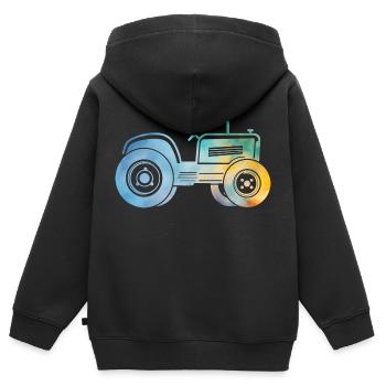 Traktor - Kinder Premium Organic Zip Hoodie - Schwarz - Hinten - AI Model Kid Male (0cm)