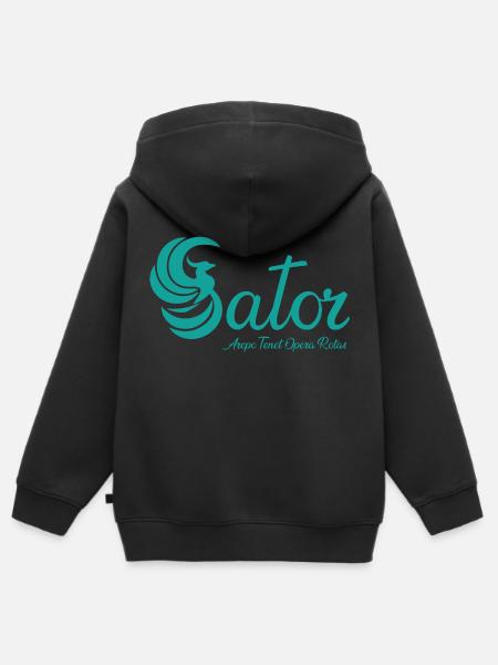 Sator Phoenix Blue turkis - Kinder Premium Organic Zip Hoodie - Schwarz