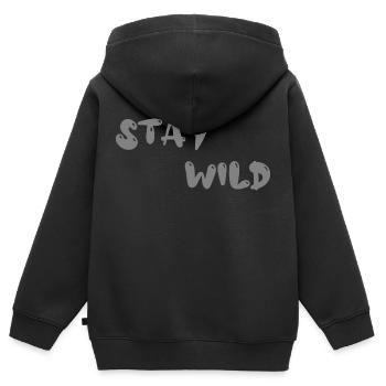 Restez sauvage - Sweat Premium à capuche zippé enfant bio - noir - Dos - AI Model Kid Male (0cm)
