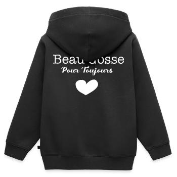beau gosse pour toujours - Sweat Premium à capuche zippé enfant bio - noir - Dos - AI Model Kid Male (0cm)