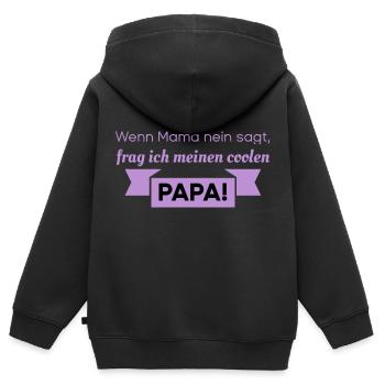 cooler Papa - lustige Sprüche - Kinder Premium Organic Zip Hoodie - Schwarz - Hinten - AI Model Kid Male (0cm)