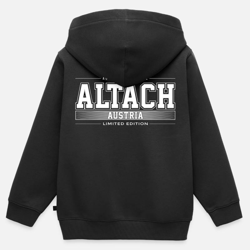 Altach - Sweat Premium à capuche zippé enfant bio - noir