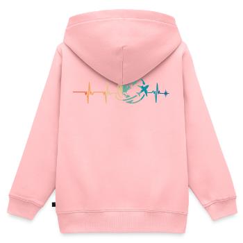 Heartbeat Journey - Kids Premium Organic Zip-up Hoodie - rose - Back - AI Model Kid Female (0cm)