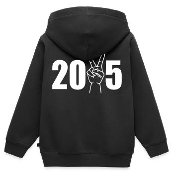 2025 - Kinder Premium Organic Zip Hoodie - Schwarz - Hinten - AI Model Kid Male (0cm)