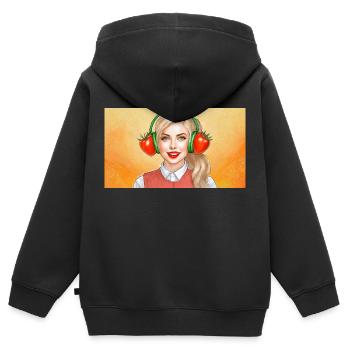 Tomaten auf den Ohren - Kinder Premium Organic Zip Hoodie - Schwarz - Hinten - AI Model Kid Male (0cm)