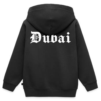 Dubai, gothic, schrift - Kinder Premium Organic Zip Hoodie - Schwarz - Hinten - AI Model Kid Male (0cm)