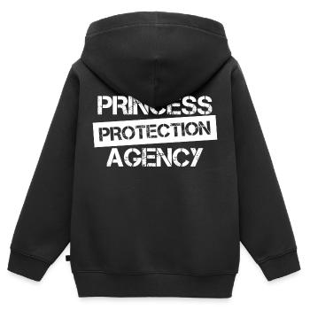 Pères et filles de l’Agence de Protection des Princesses - Sweat Premium à capuche zippé enfant bio - noir - Dos - AI Model Kid Male (0cm)