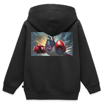 Wortspiel mehrdeutiger Ausdruck Taubenschlag Taubenschlag - Kinder Premium Organic Zip Hoodie - Schwarz - Hinten - AI Model Kid Male (0cm)