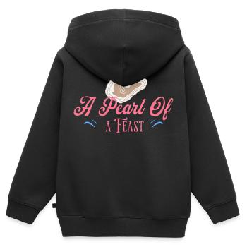 Fruits de mer, huîtres, perles, fruits de mer, pétoncles, nourriture - Sweat Premium à capuche zippé enfant bio - noir - Dos - AI Model Kid Male (0cm)