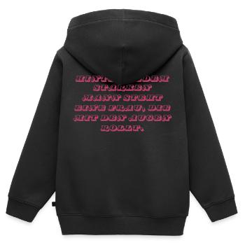 Hinter jedem starken Mann… - Kinder Premium Organic Zip Hoodie - Schwarz - Hinten - AI Model Kid Male (0cm)