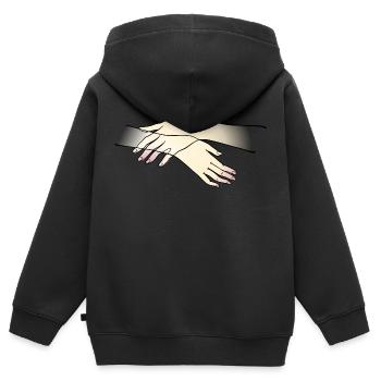crossing Hands colored Illu ArtelleDesign - Kinder Premium Organic Zip Hoodie - Schwarz - Hinten - AI Model Kid Male (0cm)