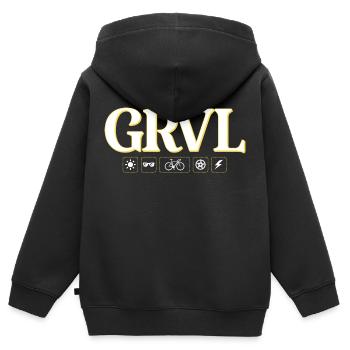 Gravelbike Piktogramme Geburtstagsgeschenk - Kinder Premium Organic Zip Hoodie - Schwarz - Hinten - AI Model Kid Male (0cm)