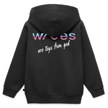 Jouets Waves de Dieu - Sweat Premium à capuche zippé enfant bio - noir - Dos - AI Model Kid Male (0cm)