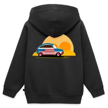 into the sunset - Kids Premium Organic Zip-up Hoodie - black - Back - AI Model Kid Male (0cm)