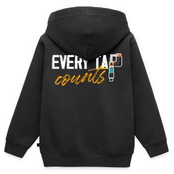 Chaque clic compte à commande numérique par ordinateur - Sweat Premium à capuche zippé enfant bio - noir - Dos - AI Model Kid Male (0cm)