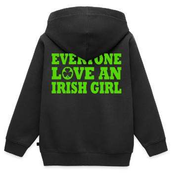 st patricks day - Kinder Premium Organic Zip Hoodie - Schwarz - Hinten - AI Model Kid Male (0cm)