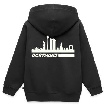 Dortmund - Sweat Premium à capuche zippé enfant bio - noir - Dos - AI Model Kid Male (0cm)