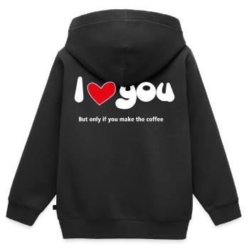 I Love You - Lustige Zitate Paare NEU 11 - Kinder Premium Organic Zip Hoodie - Schwarz - Hinten - AI Model Kid Male (0cm)