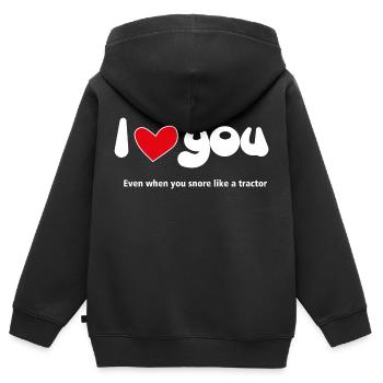 I Love You - Lustige Zitate Paare NEU 22 - Kinder Premium Organic Zip Hoodie - Schwarz - Hinten - AI Model Kid Male (0cm)