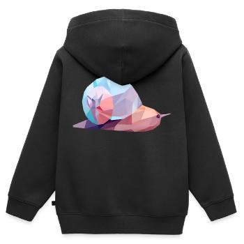 Tranquil Snail Journey - Kids Premium Organic Zip-up Hoodie - black - Back - AI Model Kid Male (0cm)