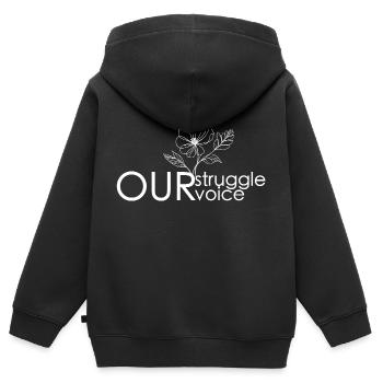 Unser Kampf, unsere Stimme - Kinder Premium Organic Zip Hoodie - Schwarz - Hinten - AI Model Kid Male (0cm)