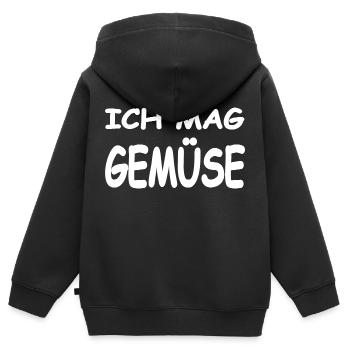 Gemüse - Kinder Premium Organic Zip Hoodie - Schwarz - Hinten - AI Model Kid Male (0cm)