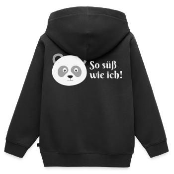 Panda - so süß wie ich - Kinder Premium Organic Zip Hoodie - Schwarz - Hinten - AI Model Kid Male (0cm)