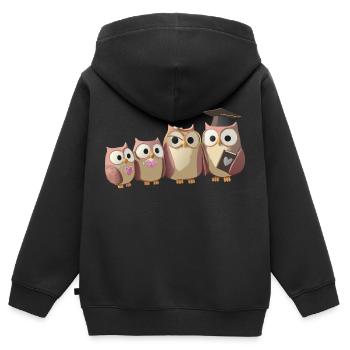 PROFESSOR EULE - Kinder Premium Organic Zip Hoodie - Schwarz - Hinten - AI Model Kid Male (0cm)