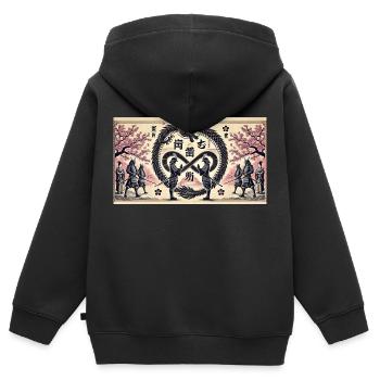 The Meeting - Kinder Premium Organic Zip Hoodie - Schwarz - Hinten - AI Model Kid Male (0cm)