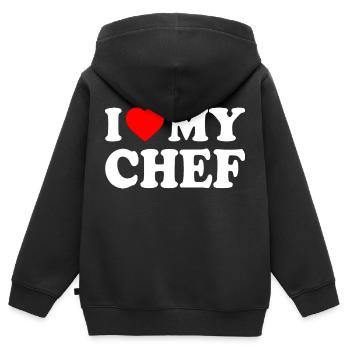 I love my chef - Kinder Premium Organic Zip Hoodie - Schwarz - Hinten - AI Model Kid Male (0cm)