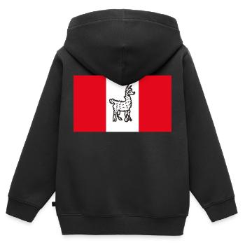 Peru funny - Kinder Premium Organic Zip Hoodie - Schwarz - Hinten - AI Model Kid Male (0cm)