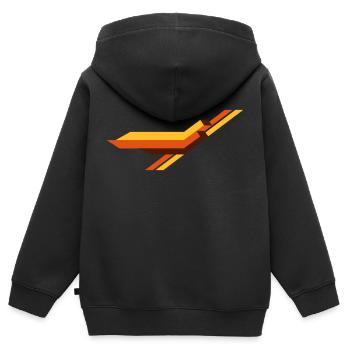 stripe - Kinder Premium Organic Zip Hoodie - Schwarz - Hinten - AI Model Kid Male (0cm)