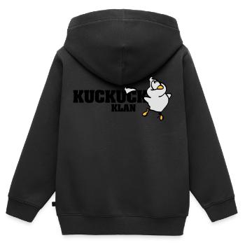Kuckuck Klan - Kinder Premium Organic Zip Hoodie - Schwarz - Hinten - AI Model Kid Male (0cm)